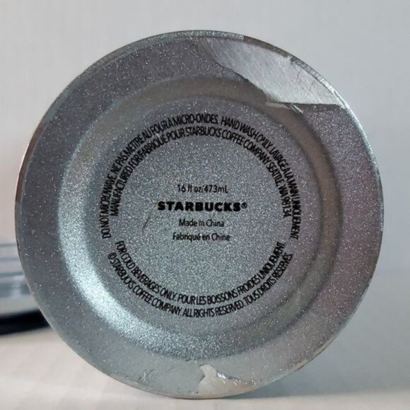 16 Oz Starbucks Metal Cold Travel Tumbler Straw Cup Mug Silver Coffee Tea - Picture 9 of 14